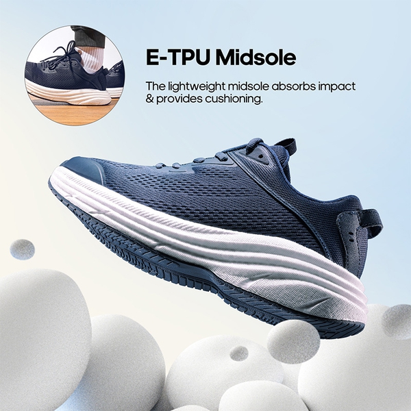 [FlexLife] Men's Knitted Comfortable Lightweight Running Shoes - NAVY - 5